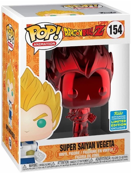 Funko POP #154 Dragonball Z Super Saiyan Vegeta Red Chrome, Razors Edge Collectibles